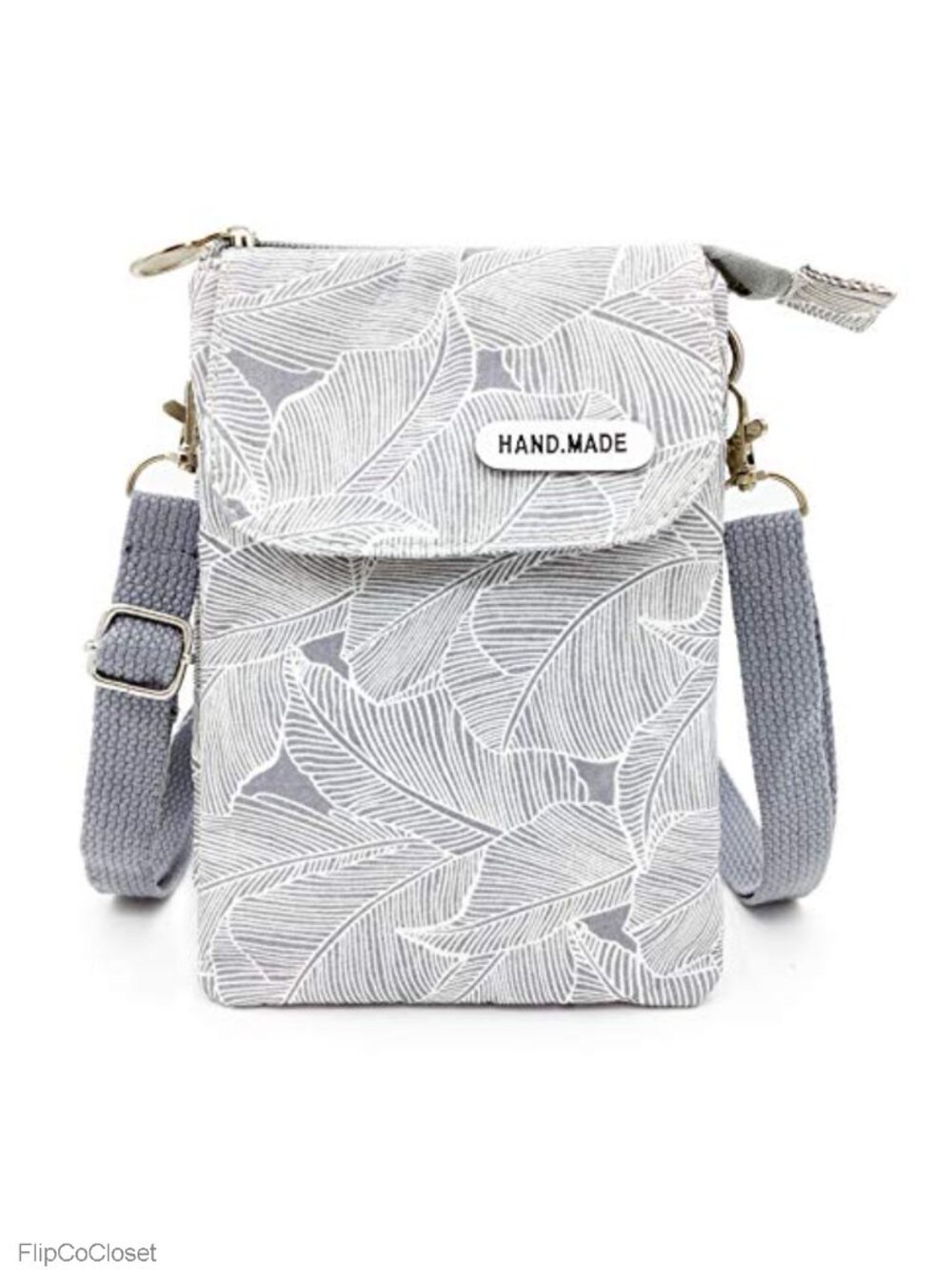 Canvas Crossbody Cell Phone Purse Wallet Small Multi-Pocket Travel Sling Bag